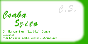 csaba szito business card